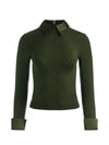 PORLA COLLARED SWEATER-DARK FERN-ALICE + OLIVIA