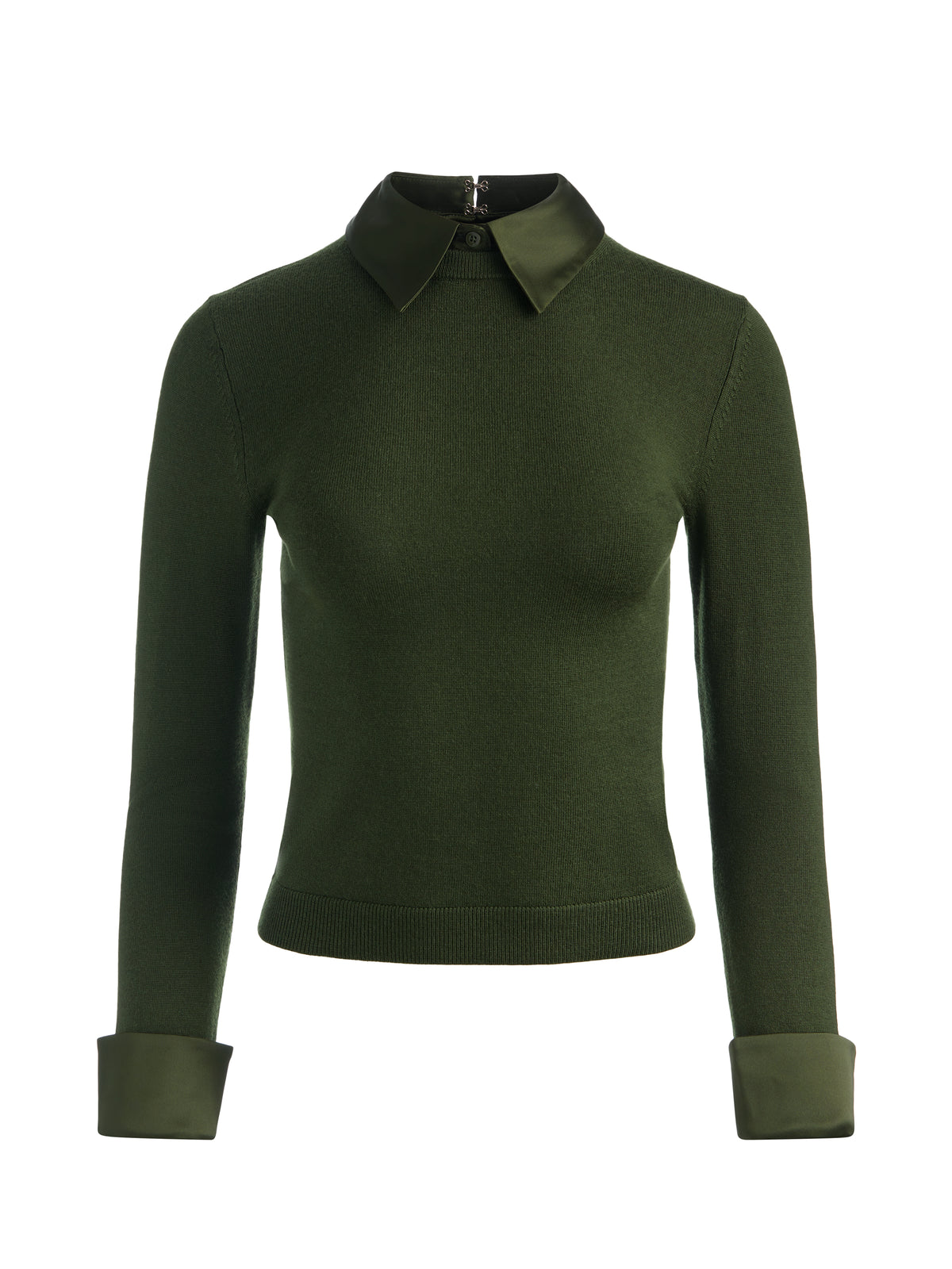 PORLA COLLARED SWEATER-DARK FERN-ALICE + OLIVIA