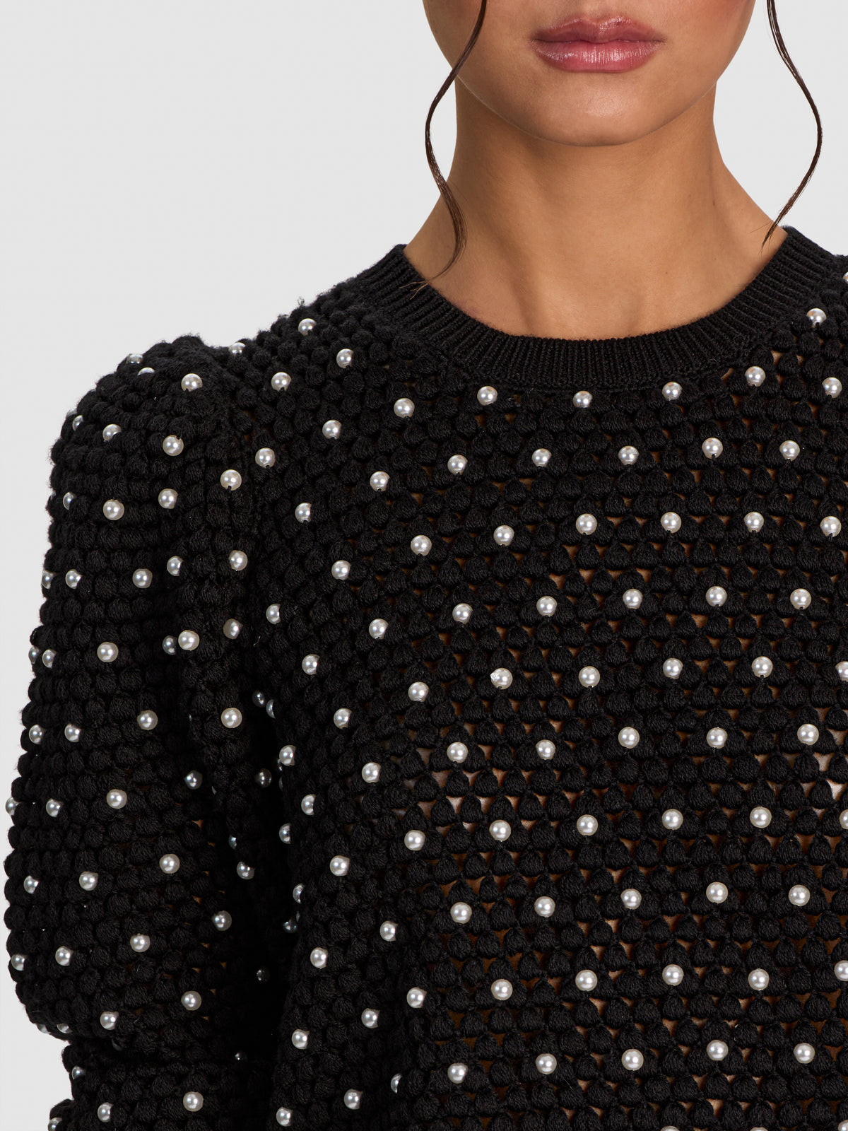 JOAN PEARL PULLOVER-Black-ALICE + OLIVIA