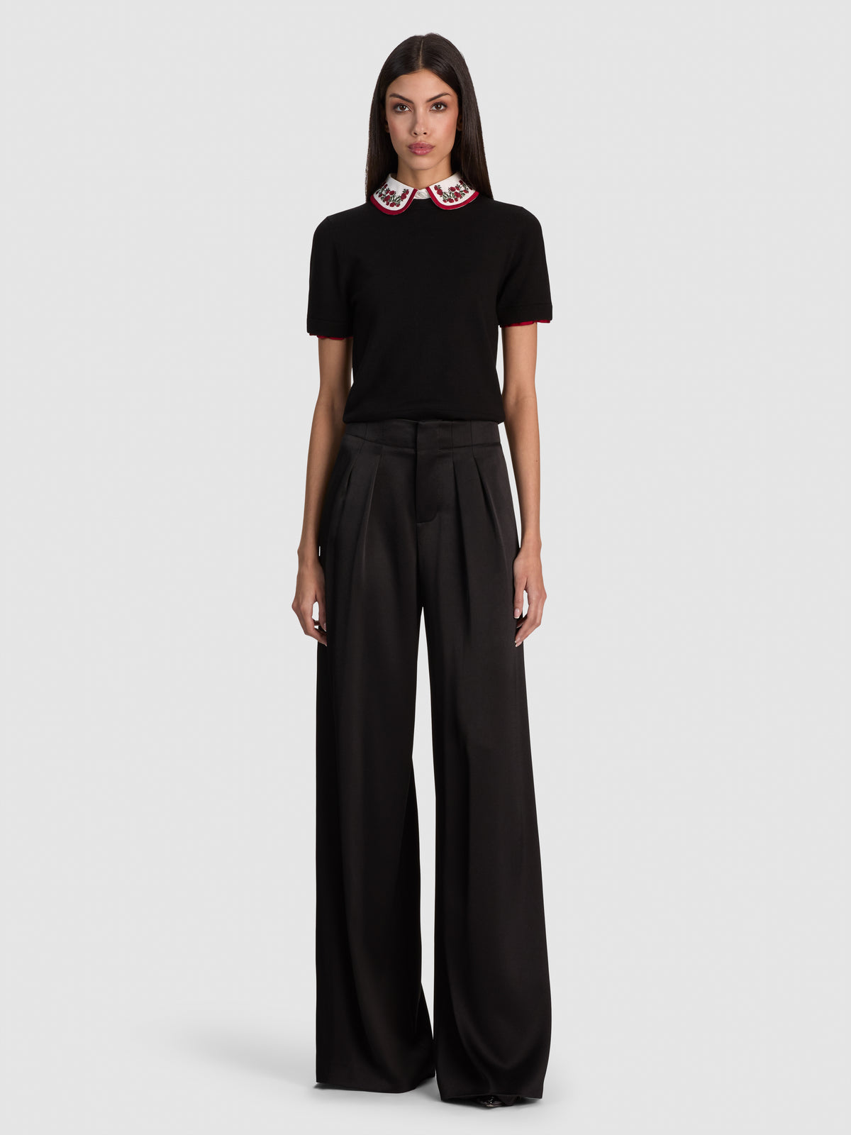 ASTER COLLARED PULLOVER-Black-ALICE + OLIVIA