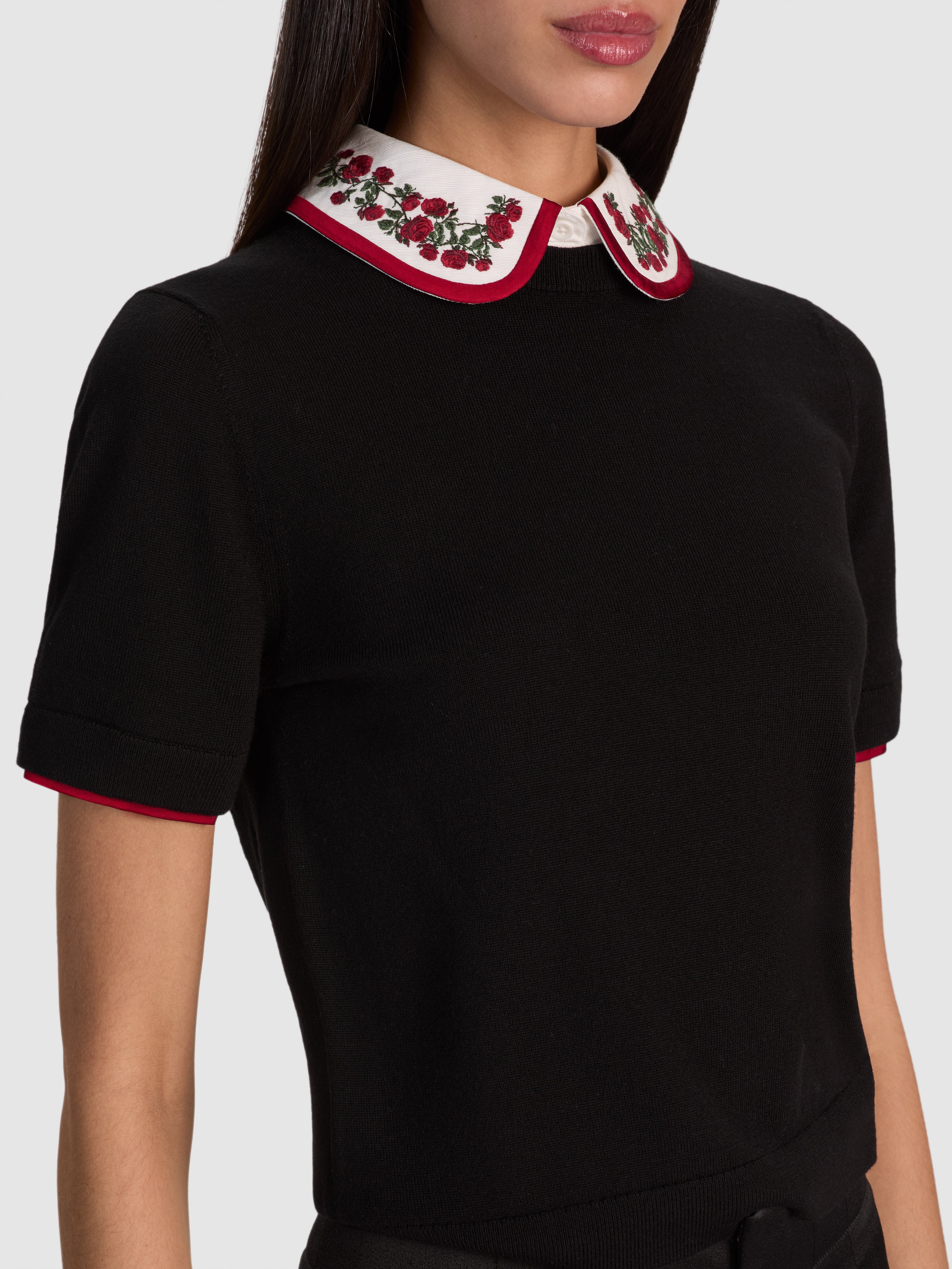 ASTER COLLARED PULLOVER in Black | ALICE + OLIVIA