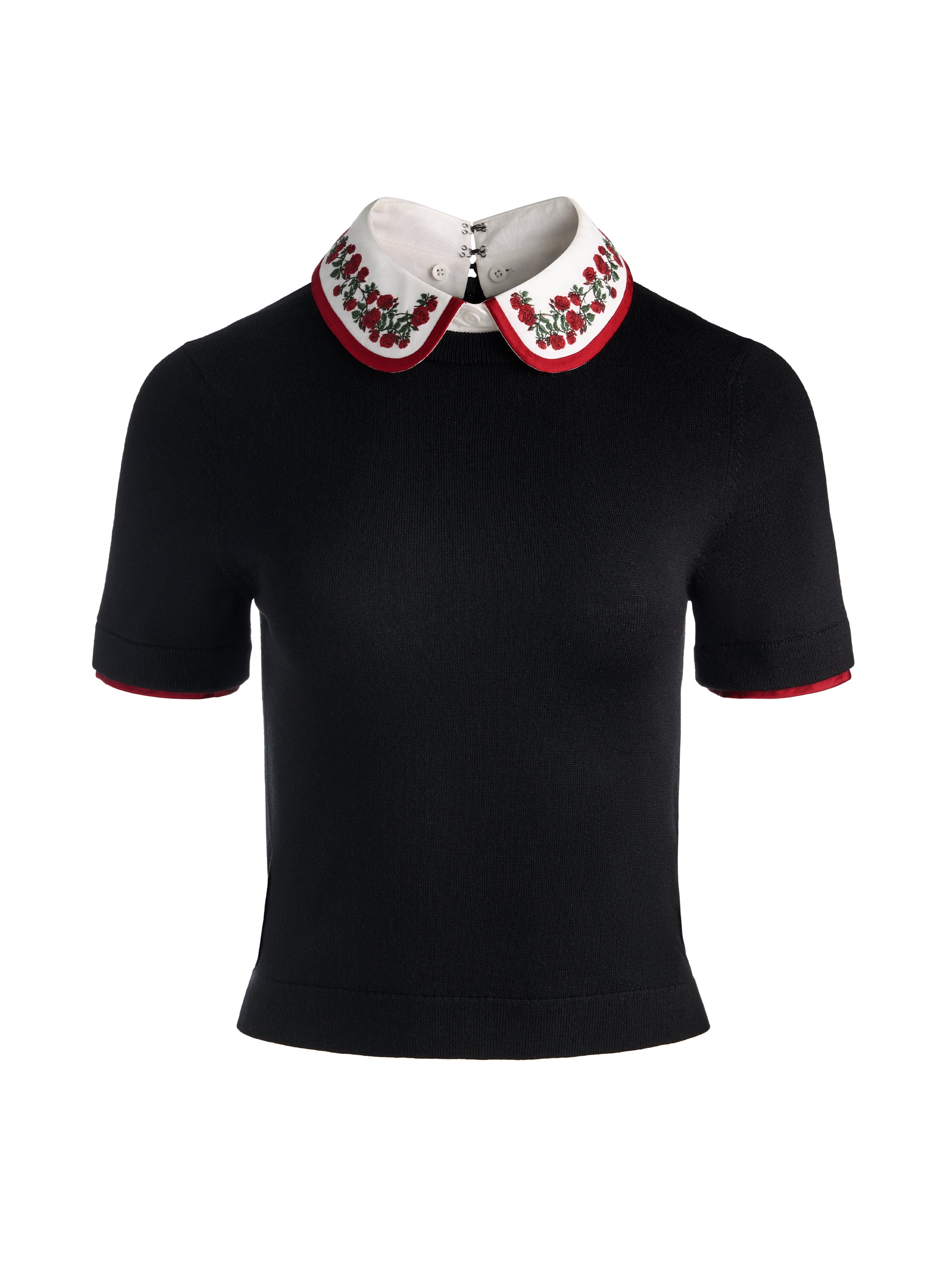 ASTER COLLARED PULLOVER in Black | ALICE + OLIVIA