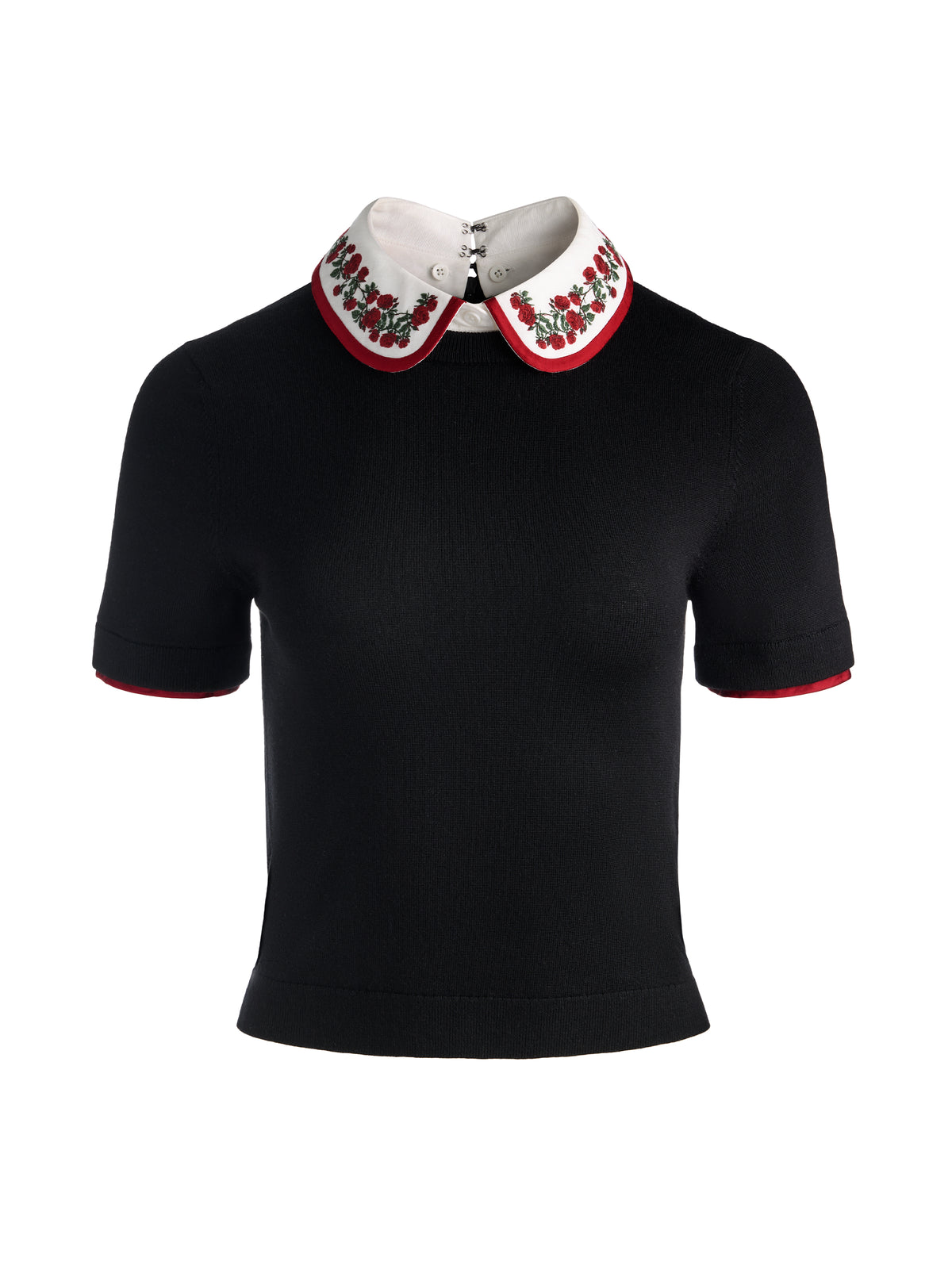 PULLOVER A COLLO E POLSINI ASTER - NERO