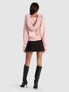 NADYA FAUX FUR TRIM CARDIGAN-BLUSH-ALICE + OLIVIA