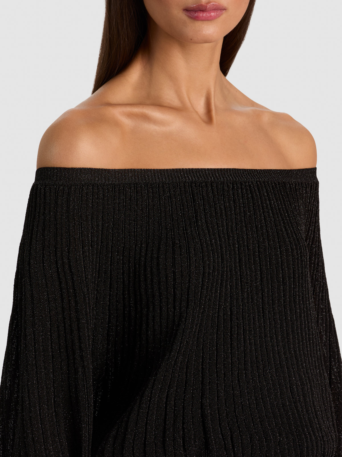 CYRIL PLEATED PULLOVER-BLACK METALLIC-ALICE + OLIVIA