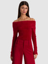 DOLAN FOLDOVER LS PULLOVER-ALICE + OLIVIA