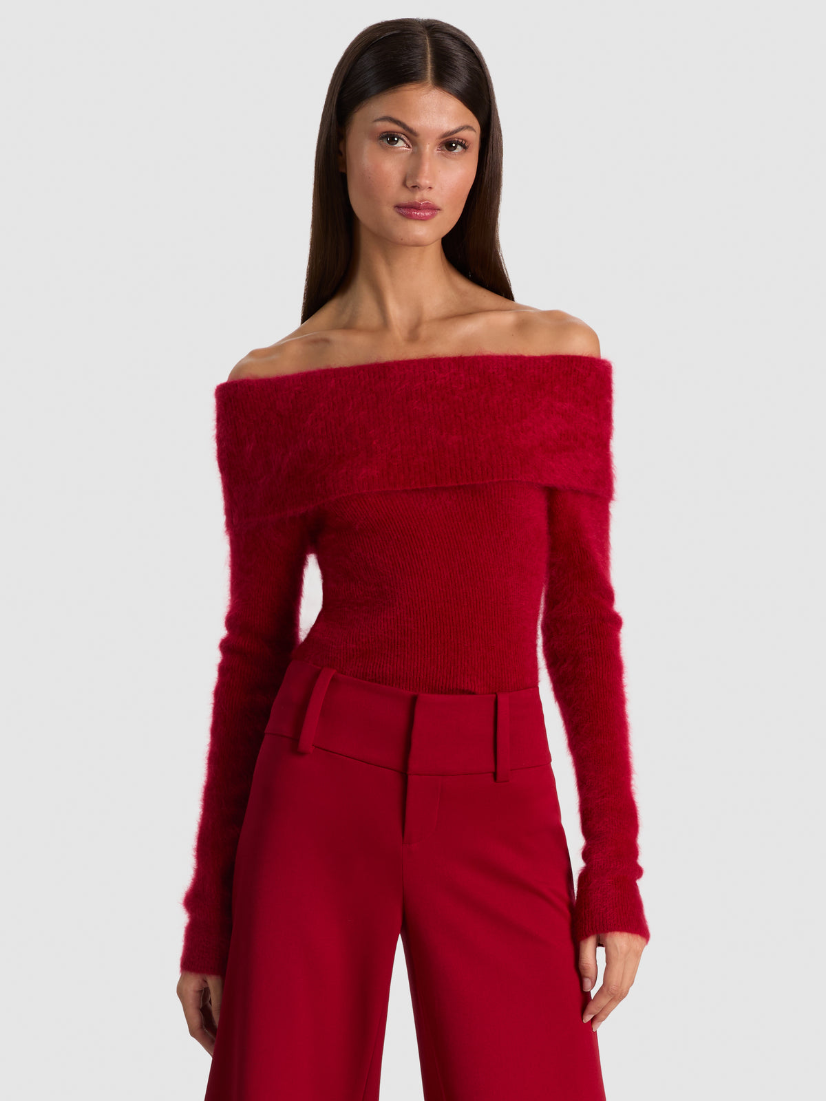 DOLAN FOLDOVER LS PULLOVER-ALICE + OLIVIA