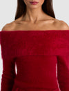 DOLAN FOLDOVER LS PULLOVER-ALICE + OLIVIA