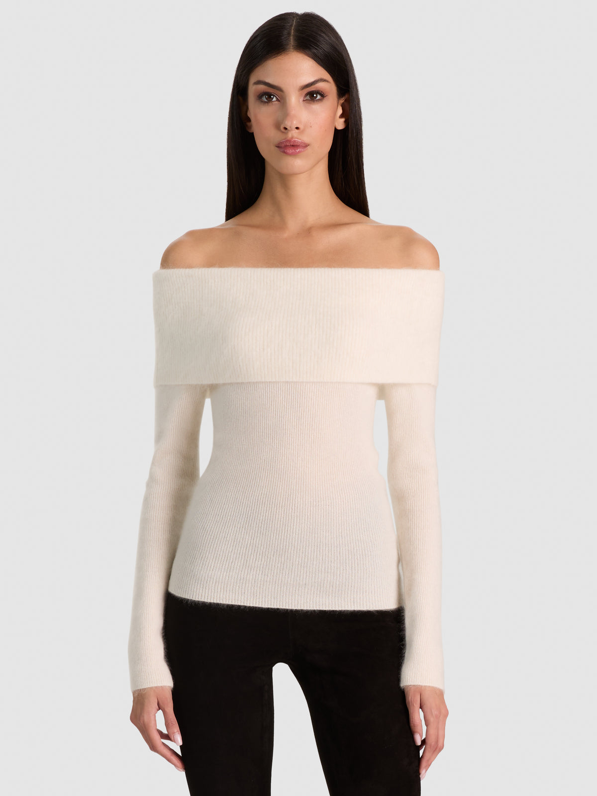 PULL-OVER DOLAN FOLDOVER MANCHES LONGUES - BLANC DOUX