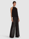 MARIS EMBELLISHED COLLAR TOP-Black-ALICE + OLIVIA