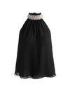 MARIS EMBELLISHED COLLAR TOP-Black-ALICE + OLIVIA