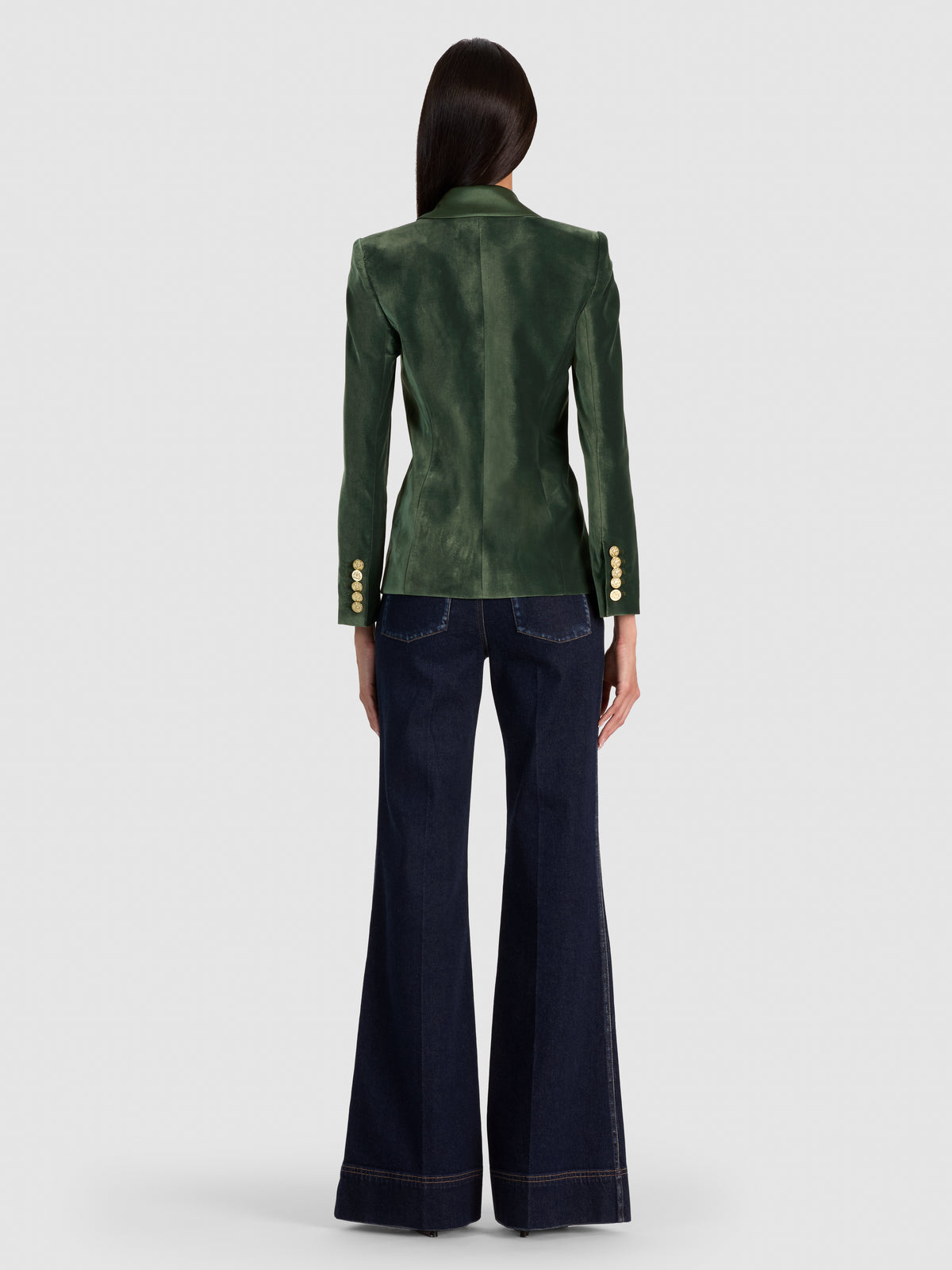 SABLE FITTED BLAZER-DARK FERN-ALICE + OLIVIA