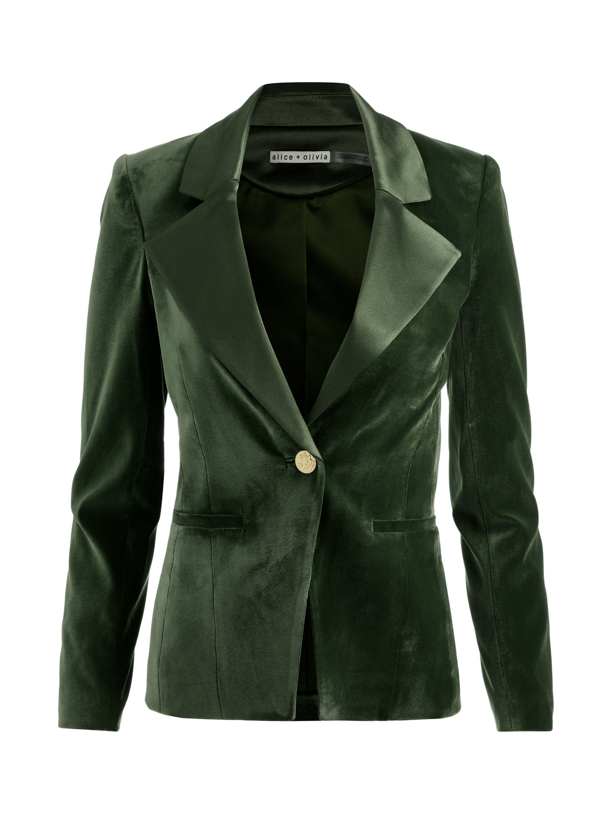 SABLE FITTED BLAZER-DARK FERN-ALICE + OLIVIA