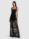 ISABELLA EMBELLISHED LACE JUMPSUIT-Black-ALICE + OLIVIA