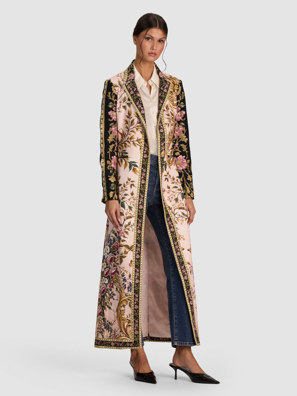 MACEY EMBROIDERED LONG BLAZER-TRUE GRANDEUR-ALICE + OLIVIA