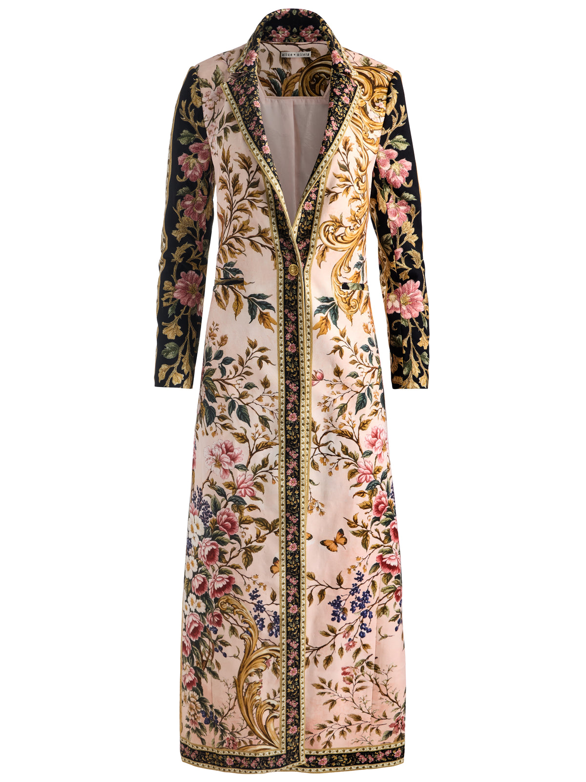 MACEY EMBROIDERED LONG BLAZER-TRUE GRANDEUR-ALICE + OLIVIA