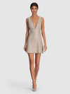 MANDY EMBELISHED MINI DRESS-SILVER-ALICE + OLIVIA