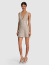 MANDY EMBELISHED MINI DRESS-SILVER-ALICE + OLIVIA