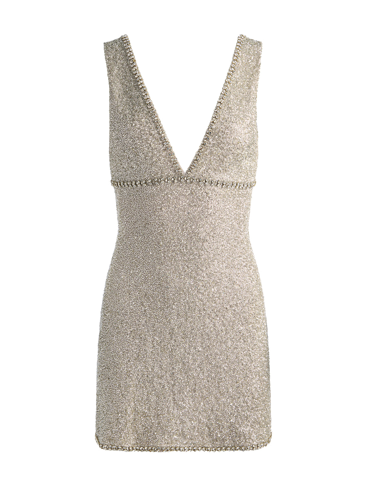 MANDY EMBELISHED MINI DRESS-SILVER-ALICE + OLIVIA