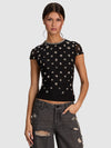 TESS EMBELLISHED TEE-BLACK/CLEAR CRYSTAL-ALICE + OLIVIA