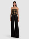 ALECIA EMBELLISHED TOP-BLACK/GOLD-ALICE + OLIVIA