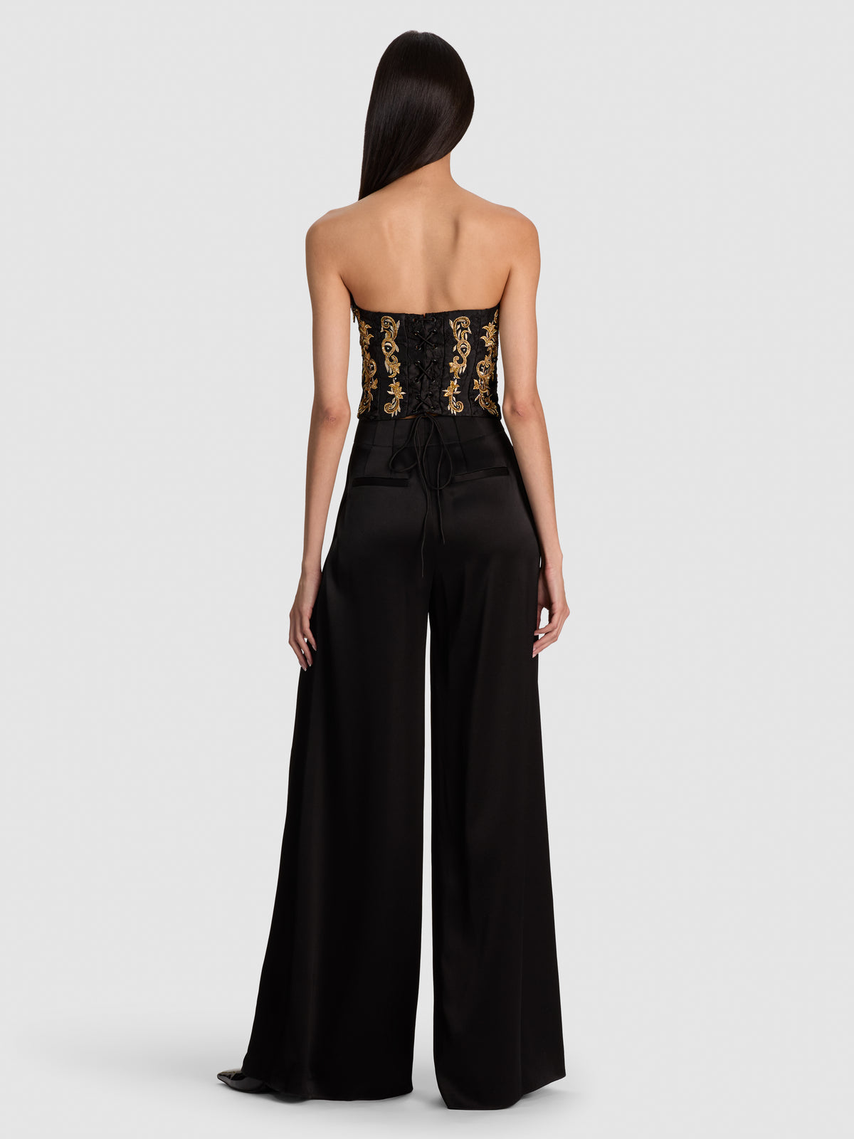 ALECIA EMBELLISHED TOP-BLACK/GOLD-ALICE + OLIVIA