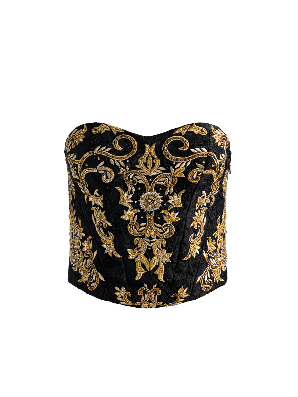 ALECIA EMBELLISHED TOP-BLACK/GOLD-ALICE + OLIVIA