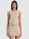 AMAL EMBELLISHED TANK-OFF WHITE/MULTI-ALICE + OLIVIA