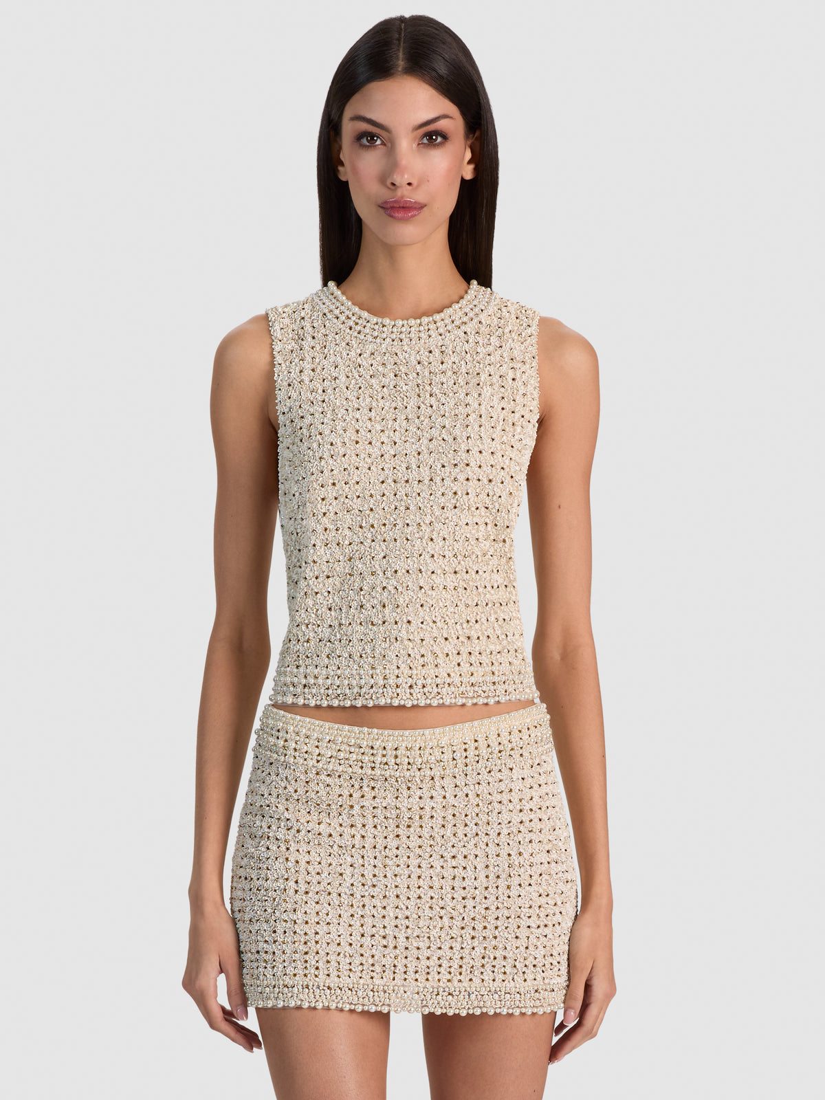 AMAL EMBELLISHED TANK-OFF WHITE/MULTI-ALICE + OLIVIA