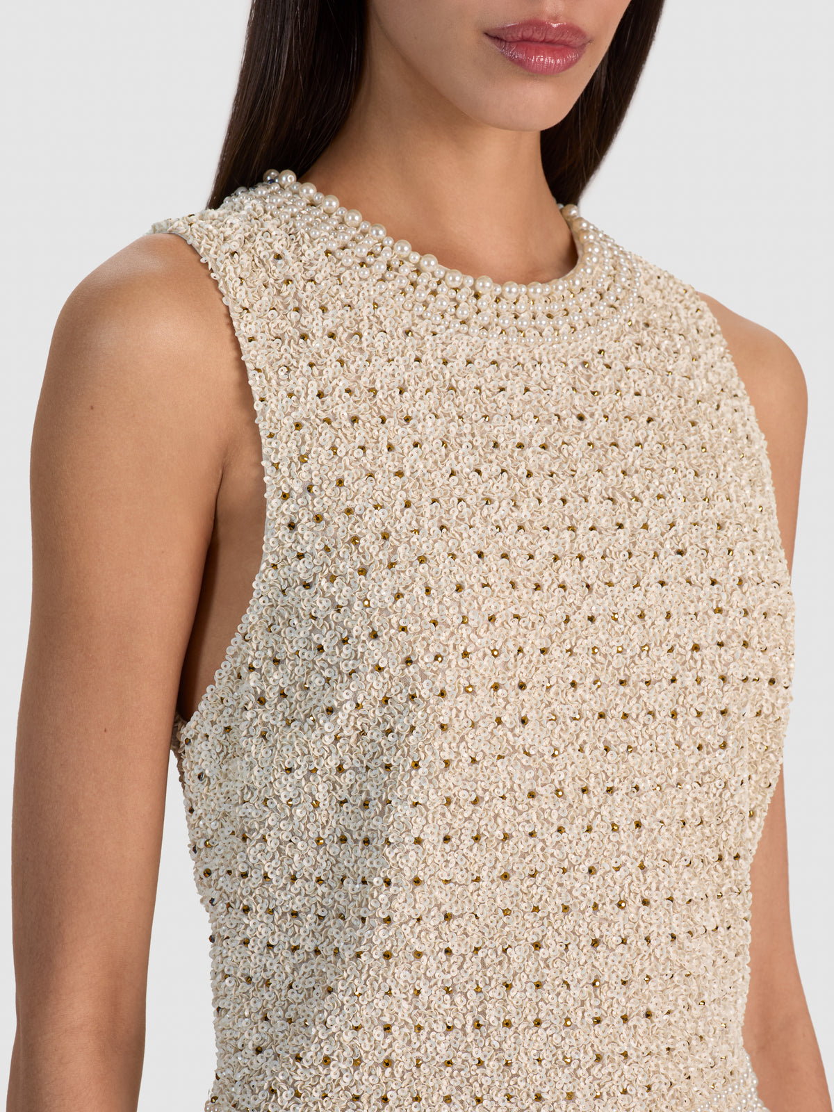 AMAL EMBELLISHED TANK-OFF WHITE/MULTI-ALICE + OLIVIA
