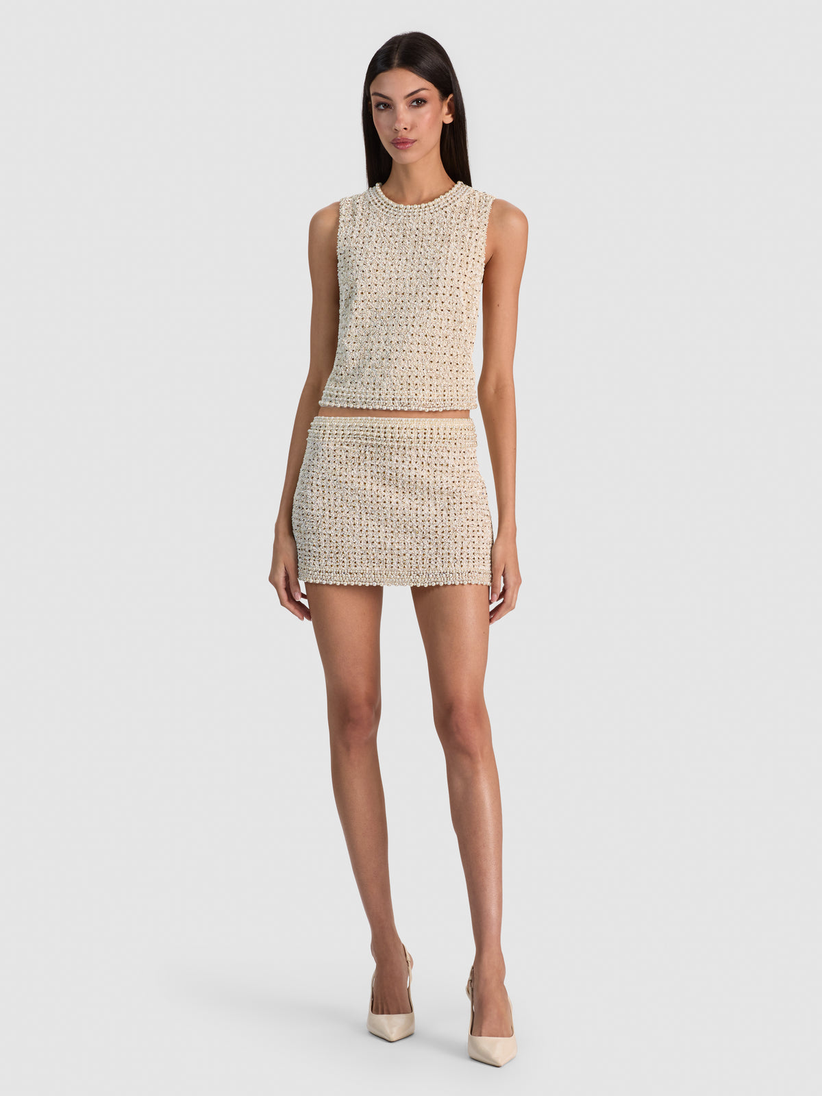 RUBI EMBELLISHED MICRO SKIRT-OFF WHITE/MULTI-ALICE + OLIVIA