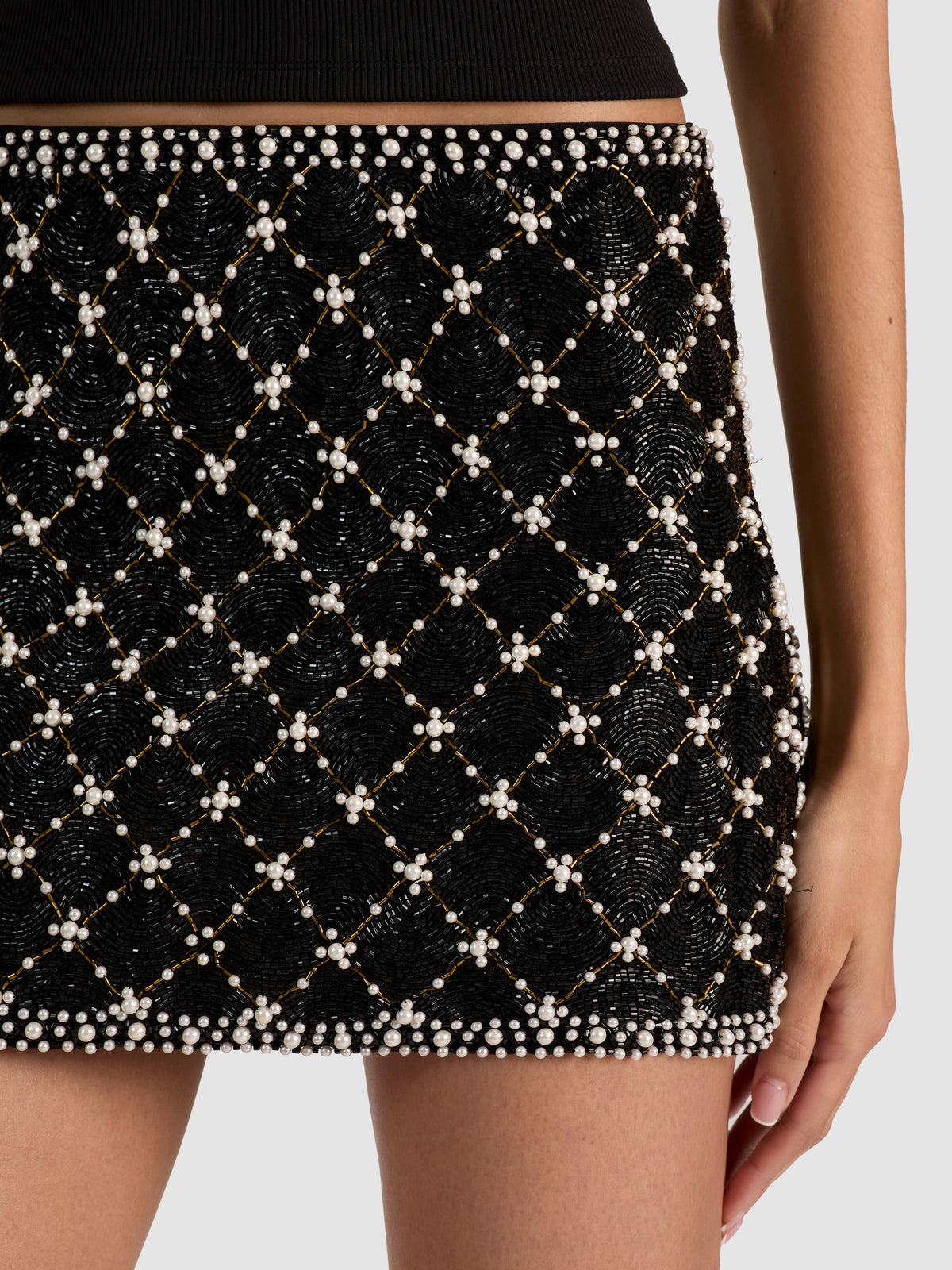 RUBI EMBELLISHED MICRO SKIRT-BLACK/MULTI-ALICE + OLIVIA