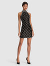 GATZ EMBELLISHED MINI DRESS-BLACK/MULTI-ALICE + OLIVIA