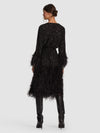AMA SEQUIN FEATHER ROBE-Black-ALICE + OLIVIA