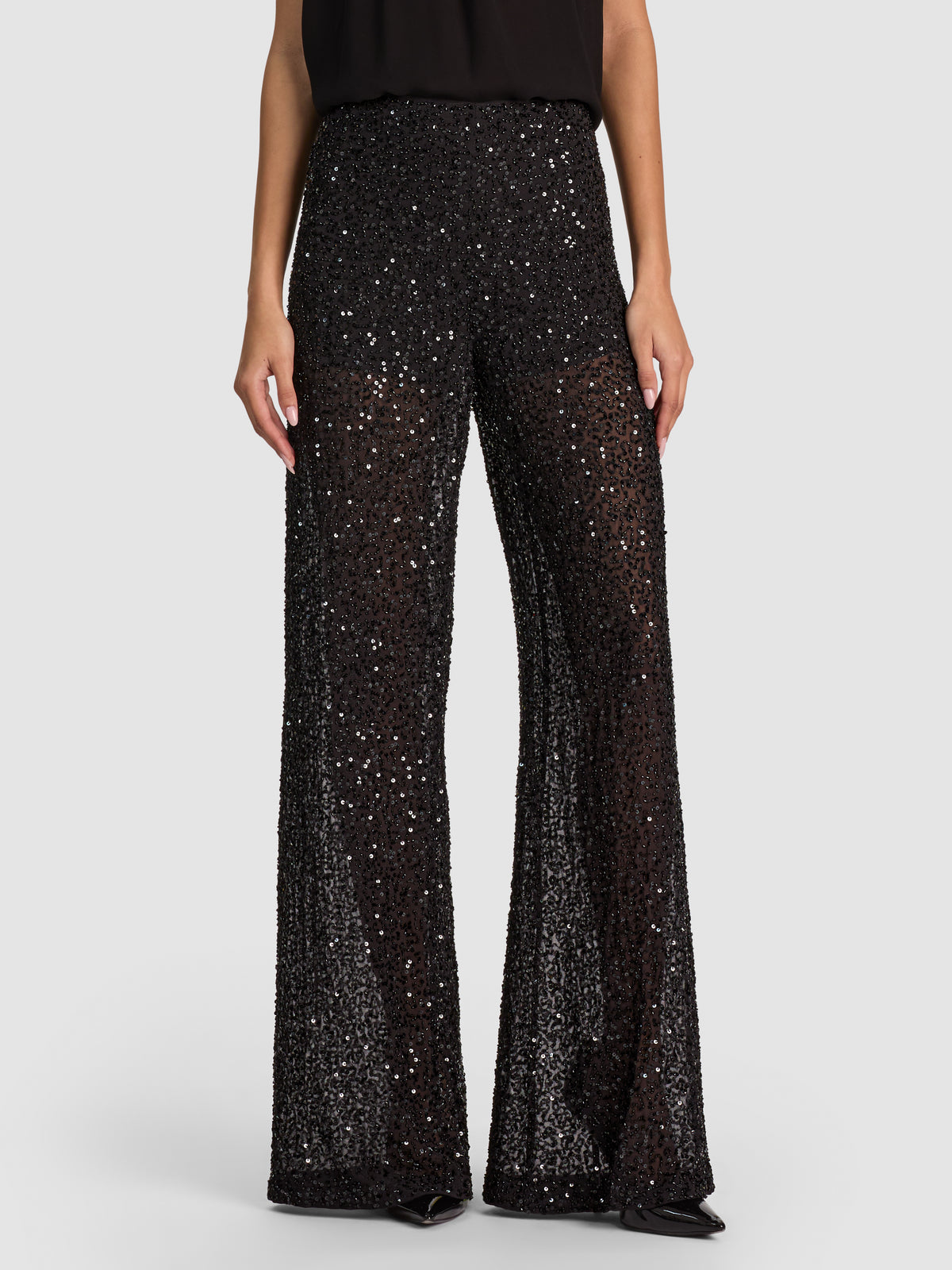 ATHENA SEQUIN PANT-Black-ALICE + OLIVIA