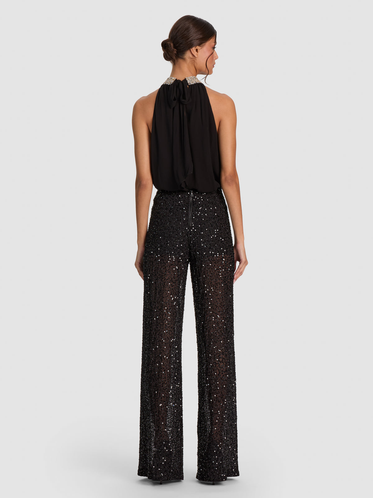 ATHENA SEQUIN PANT-Black-ALICE + OLIVIA