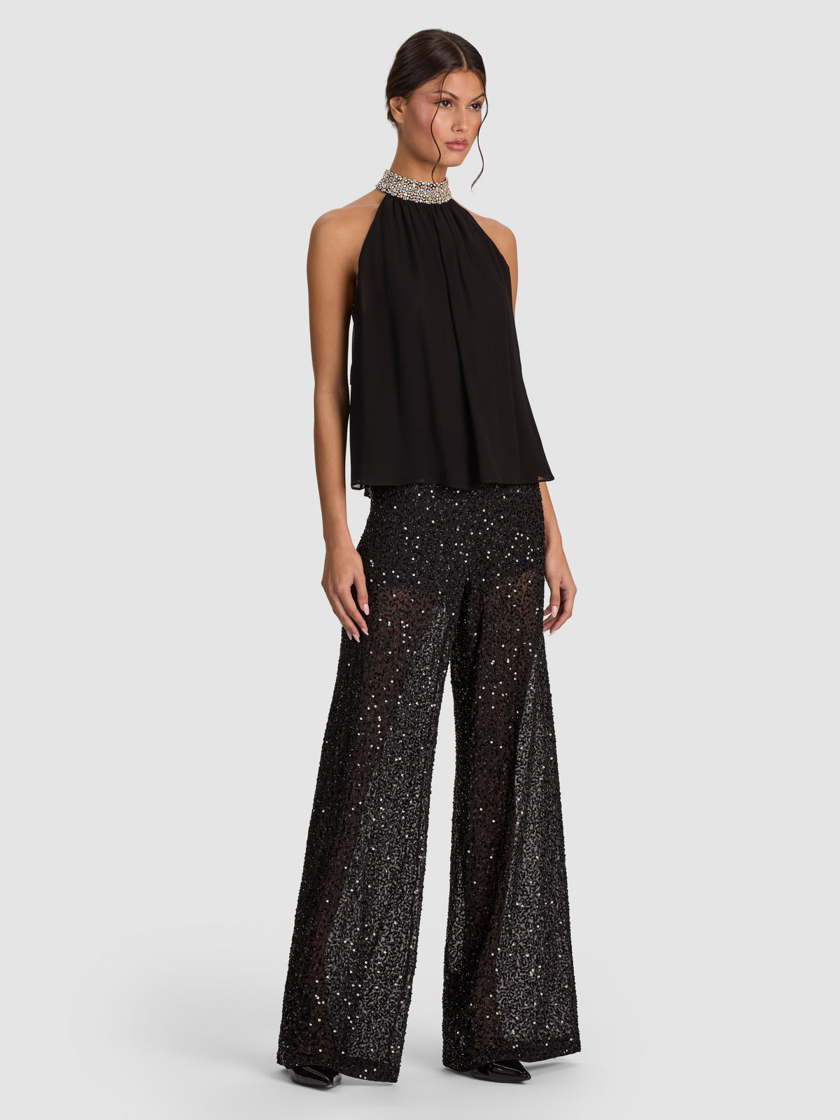 ATHENA SEQUIN PANT-Black-ALICE + OLIVIA