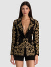 IVAN EMBELLISHED BLAZER-BLACK/GOLD-ALICE + OLIVIA