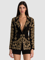 IVAN EMBELLISHED BLAZER - BLACK/GOLD