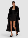 MARVIN FAUX FUR LONG COAT-Black-ALICE + OLIVIA