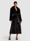 MARVIN FAUX FUR LONG COAT-Black-ALICE + OLIVIA
