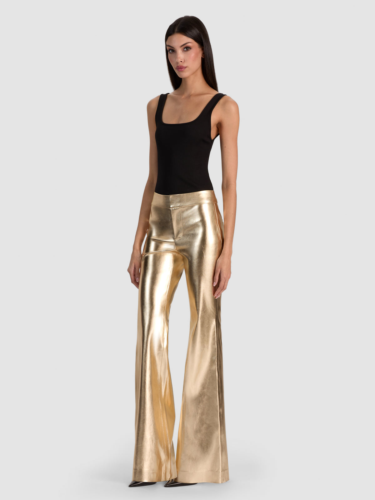 ANDREW VEGAN LEATHER PANT-GOLD-ALICE + OLIVIA