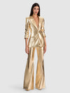 BURNS VEGAN LEATHER BLAZER-GOLD-ALICE + OLIVIA