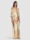 BURNS VEGAN LEATHER BLAZER-GOLD-ALICE + OLIVIA
