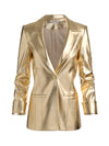 BURNS VEGAN LEATHER BLAZER-GOLD-ALICE + OLIVIA