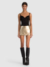 MACE VEGAN LEATHER MINI SKORT-GOLD-ALICE + OLIVIA