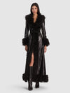POLINA VEGAN LEATHER FAUX FUR COAT-Black-ALICE + OLIVIA