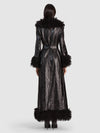 POLINA VEGAN LEATHER FAUX FUR COAT-Black-ALICE + OLIVIA