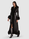 POLINA VEGAN LEATHER FAUX FUR COAT-Black-ALICE + OLIVIA