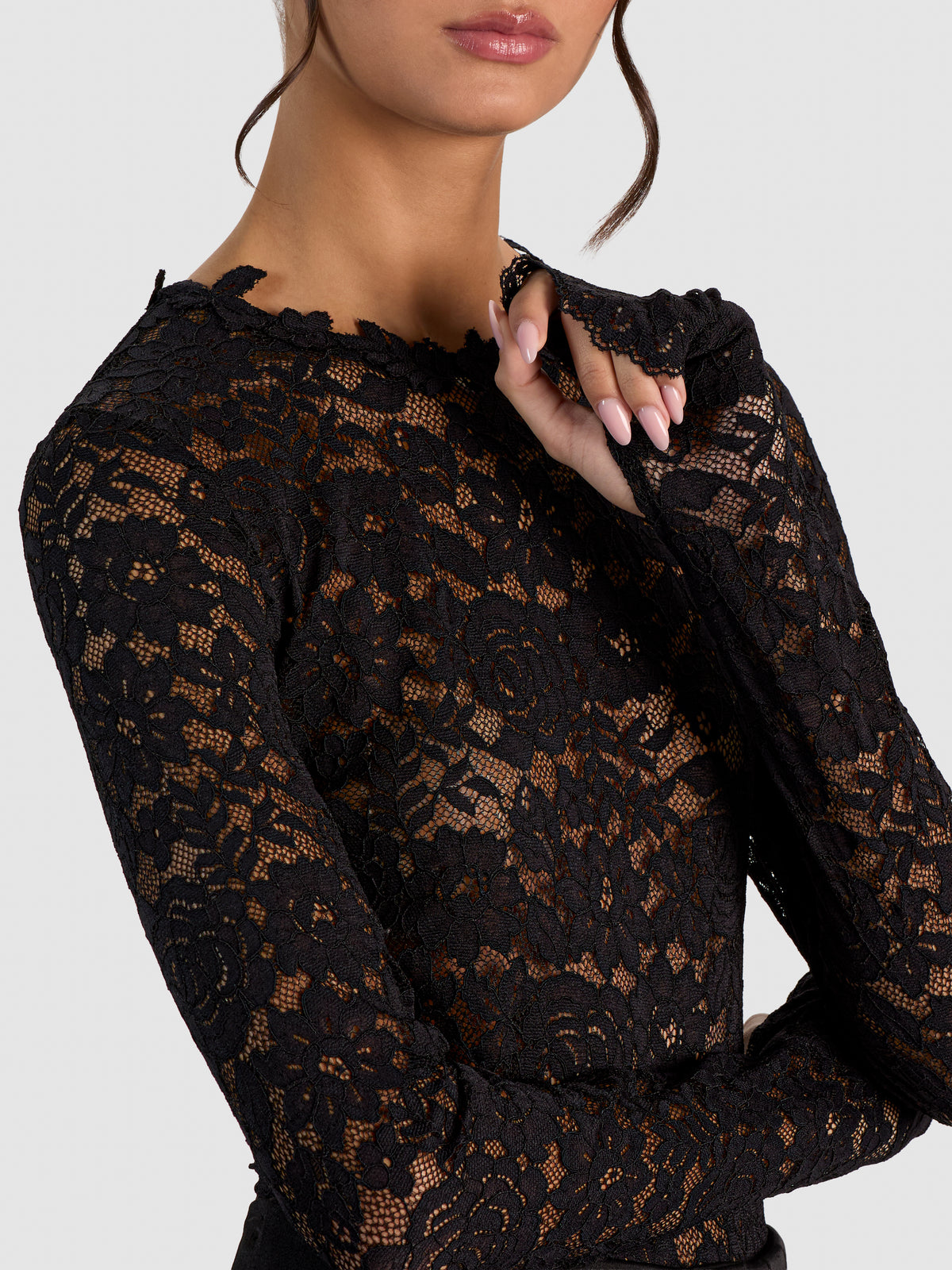 TAEYN LACE BODYSUIT-Black-ALICE + OLIVIA